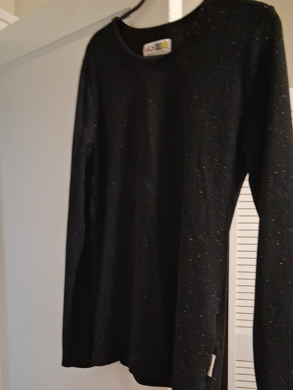 koi Black Speckled Knit Top